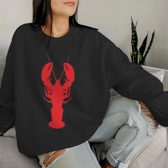 Sweat à Capuche Zippé Vintage 'Lobster' Pour Femme - Thème Pêche - 70% Coton - Taille Regular