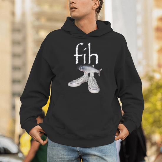 Sweat à Capuche Humour 'Fih Calling' - Jeu De Mots Sur 'Fish', Meme Drôle Et Simple | Coupe Classique 241 G