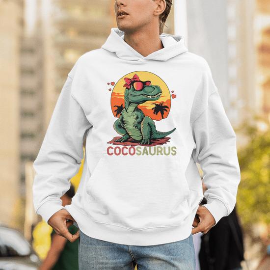Kinder Kapuzenpullover Survival T-Rex Dino – Jungen Pullover Mit Siebdruck, 70% Baumwolle, 280 G/m², OEKO-TEX, Ohne Kordelzug