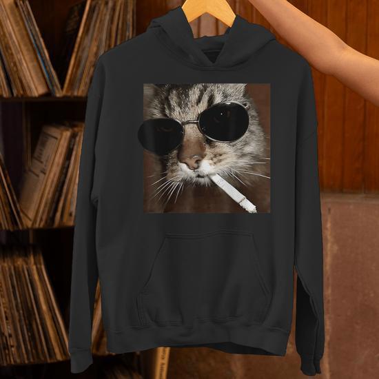 cat with sunglasses and cigarette A wearing smoking a cigarette. Photographed at the... News Photo Smoking cat with sunglasses Sticker