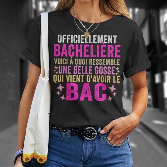 T-shirt Humour 'Bac 2025 Bachelière' - Cadeau Drôle Pour Réussite Bac - Coton Léger, Coupe Classique