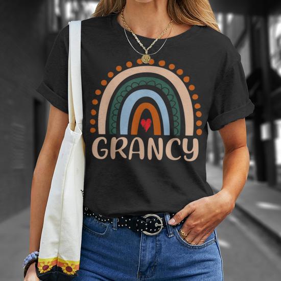 Grancy Rainbow Grandma Cute Grancy T-Shirt - Thegiftio