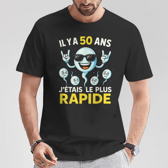 T-Shirt 50ème Anniversaire - Design Drôle Pour Homme Et Femme Né En 1975 - Cadeau Anniversaire Décontracté