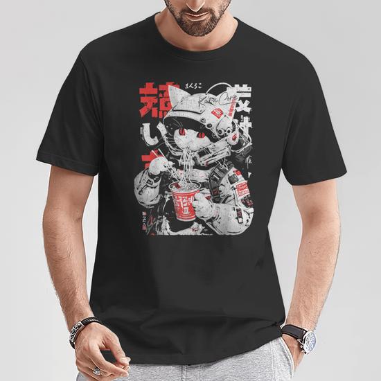 T-shirt Streetwear Japonais Cyberpunk Y2K - Style Manga Anime, Graphisme Rétro Futuriste Pour Homme Et Femme