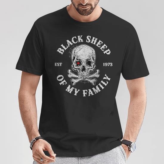 Skeleton 1973 Black Sheep Of My Family Gen X T-Shirt - Thegiftio