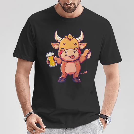 Camiseta Divertida De Montar Toros Para Hombre Y Mujer - Estampado 3D, Poliéster