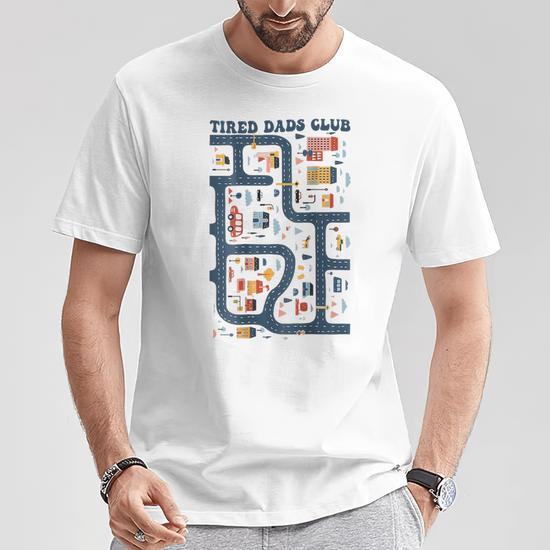 Dad Tired Dads Club Play Cars On Dad's Back On Back T-Shirt
