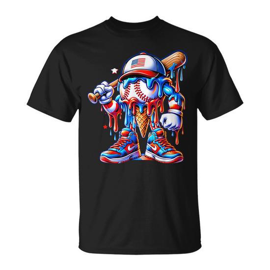 Ice Cream Drip Graphic T-Shirt - Unisex Soft Cotton Tee With Screen-Printed Melted Ice Cream Design (Multiple Colors Available) - View #3