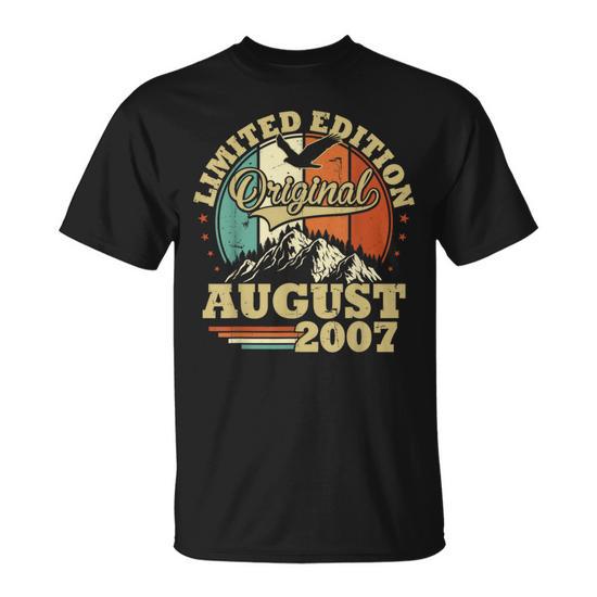 T-shirt Anniversaire 18 Ans 'Août 2007' - Cadeau Cool Pour Fille/femme Née En 2007 - Coupe Classique Légère - 2