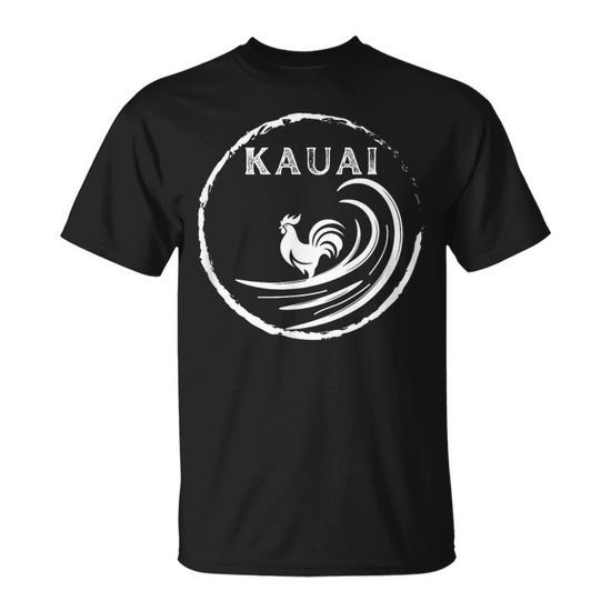 Kauai Hawaii Chicken Rooster Surf Wave Coffee Garden Island T