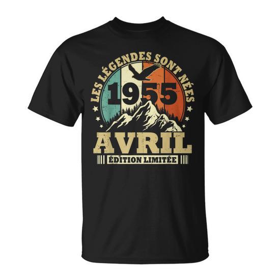 T-shirt 70 Ans Anniversaire 1955 – Édition Limitée – Coton – Style Rétro – Idée Cadeau Anniversaire