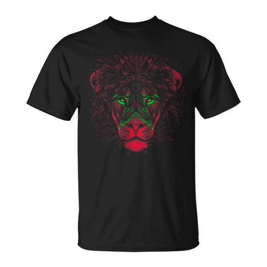 T-shirt Lion Maroc Foot Numéro 10 - Fierté Marocaine, Design Rugissant, Couleurs Rouge Et Verte, Pour Hommes, Femmes, Enfants