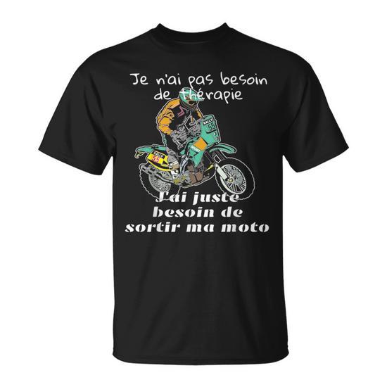 T-shirt Motard Homme - Design Vintage Moto, Manches Longues, Cadeau Pour Passionné De Motorcycle