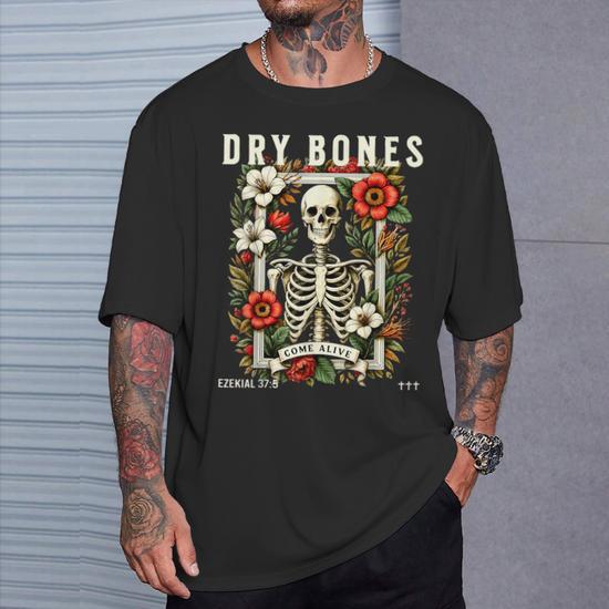 Dry bone dry bones シャツ GangSC Floral Christian T-Shirt Dry Bones Come To Life, Fall Tee, F5479, Adult Unisex, Size Medium