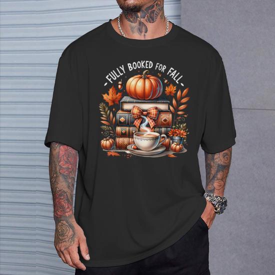 Women's Pumpkin Halloween Graphic Tee - Fall Short Sleeve T-Shirt, Thanksgiving Gift, Loose Fit