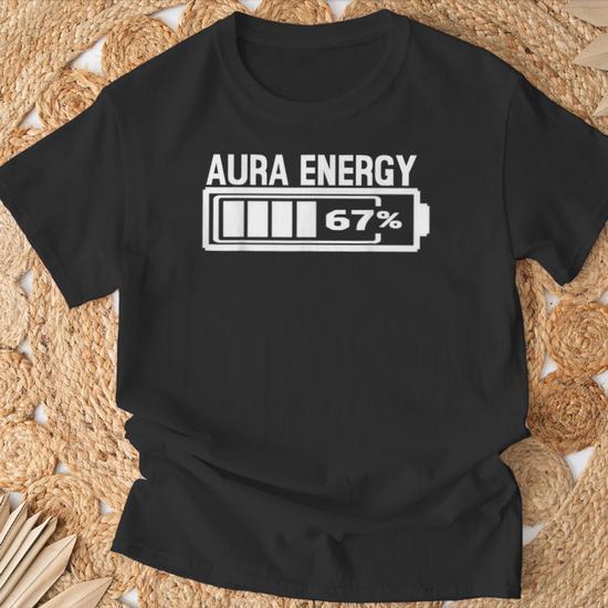 T-Shirt Unisexe Aura Energy 67 Funny Meme - 100% Coton, Tailles S à 3XL, Neuf Avec étiquette