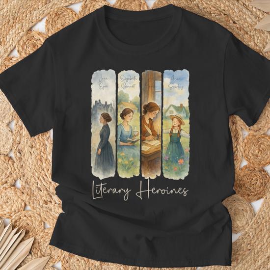 T-shirt « Living In A Jane Austen Novel » - Cadeau Pour Amateurs De Littérature - Coupe Classique, Manches Courtes - 100% Coton