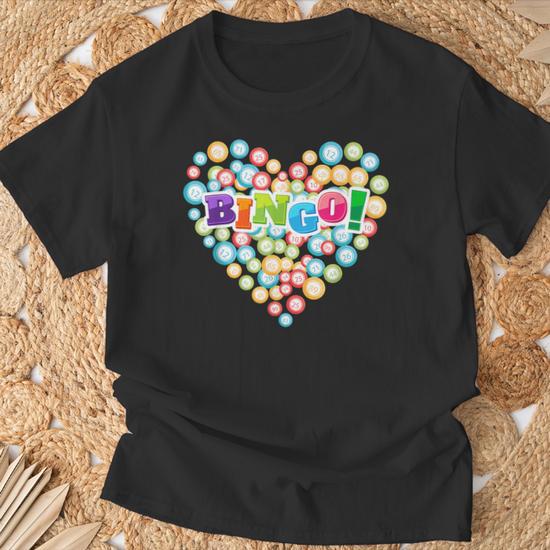 Femme Loterie Loto Cœur Amour Cadeau Pour Un Joueur De Bingo T-Shirt avec Col en V Femme Loterie Loto Cœur Amour Cadeau Pour Un Joueur De Bingo T-Shirt avec Col en V