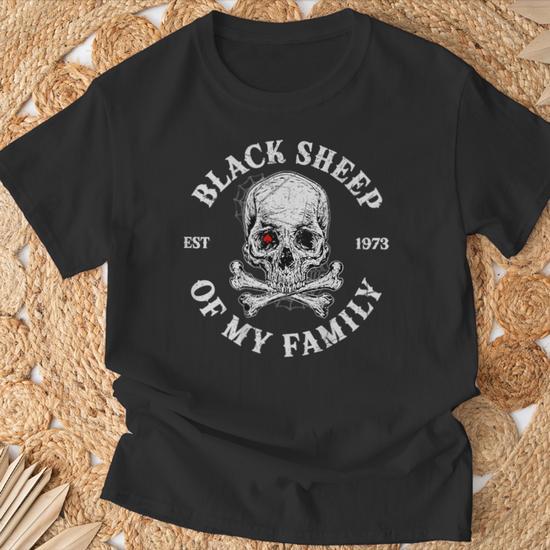 Skeleton 1973 Black Sheep Of My Family Gen X T-Shirt - Thegiftio