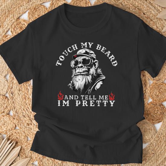 Touch My Beard And Tell Me I'm Pretty Monkey Long Sleeve T-Shirt