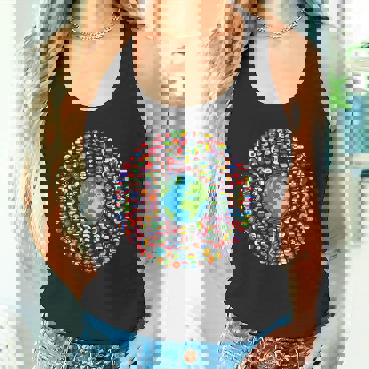 180 Banderas Banderas Del Mundo Mapa Del Mundo Con Banderas Camiseta sin mangas