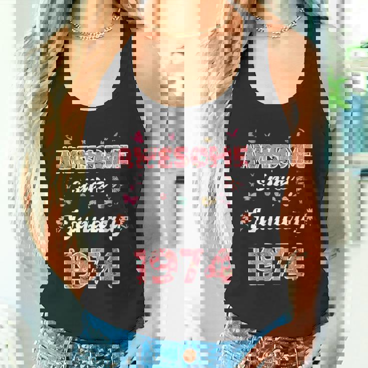 1974年1月から素晴らしい花、1974年1月の誕生日。 タンクトップ