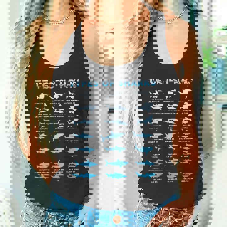 21種類のサメの海洋生物学者シャークtシャツ シャークtシャツ タンクトップ