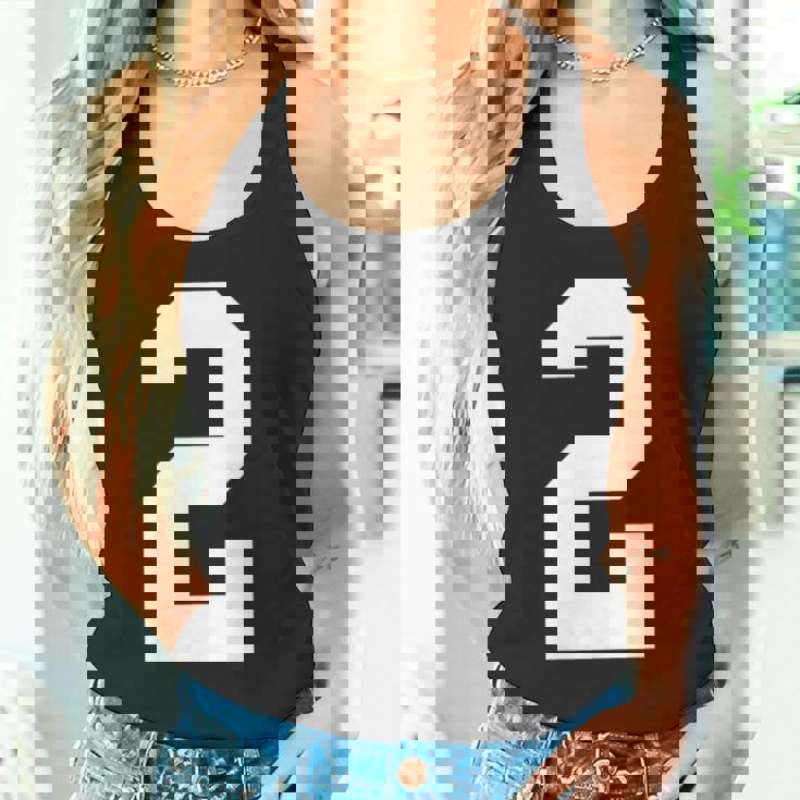 2番の大学スポーツスタイル。ホワイト。 タンクトップ