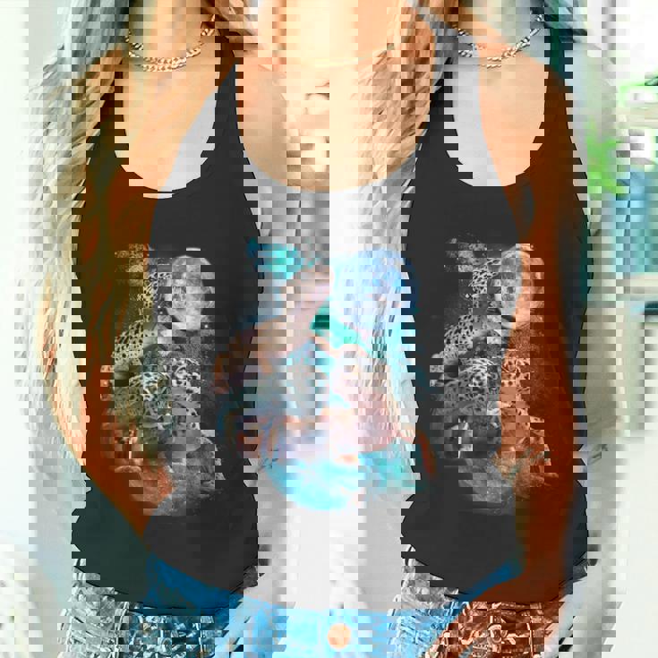 3ムーンヤモリ面白い爬虫類ヒョウトカゲヤモリアートノベルティ タンクトップ