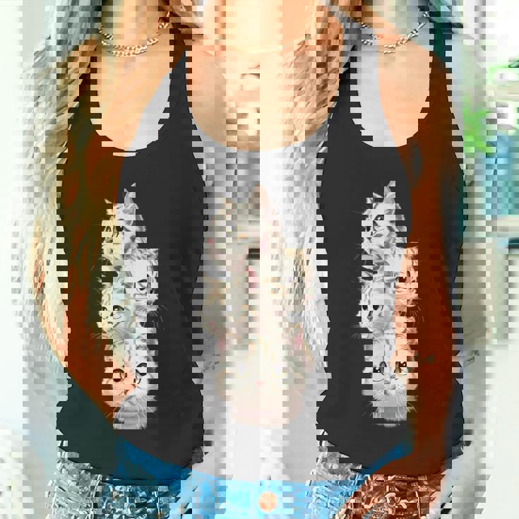 4 匹のかわいい猫 猫愛好家に最適 タンクトップ