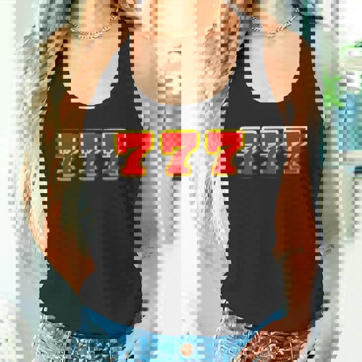 777 スリーセブン【スロット カジノ ラッキー7】数字 文字 シンプル デザイン タンクトップ