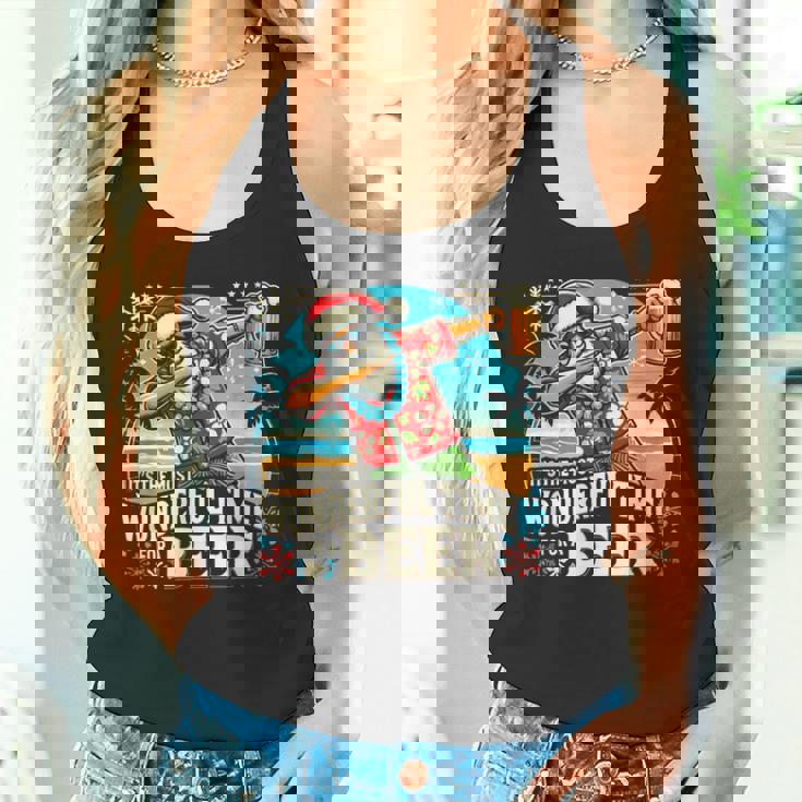 7月のクリスマス サンタハワイアンワンダフルビール タンクトップ