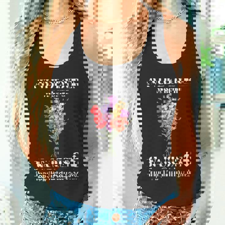 8月6日 誕生 花 グラジオラスとポピー 8月の誕生日 タンクトップ