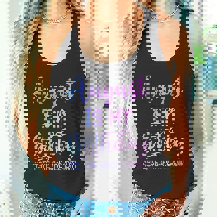 8月は私の誕生日だよおもしろい8月 タンクトップ