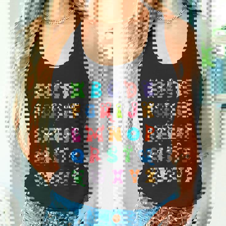 Abc かわいいモンスター アルファベット ハロウィン 先生 コスチューム キッズ タンクトップ