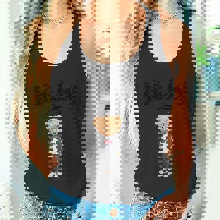 Angry Bad Boystyle Cool Teddy Bear Bad Boy Graphic タンクトップ