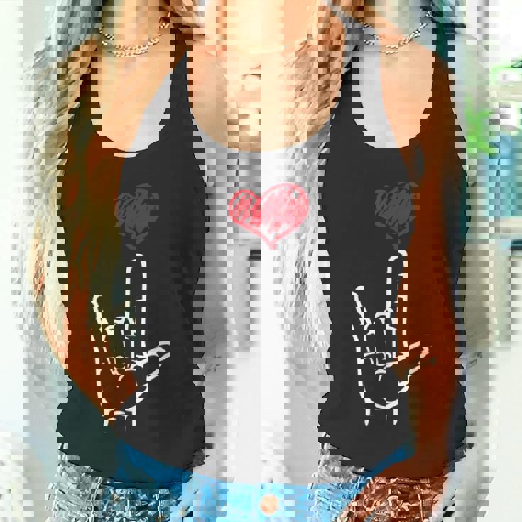 Asl I Love You Hand Heart アメリカ手話 タンクトップ