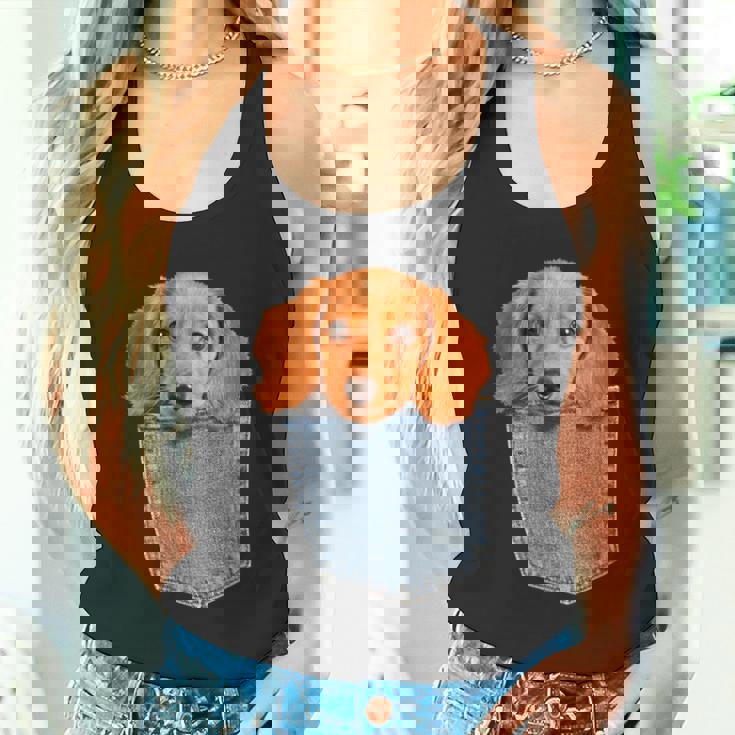 Beagle In My Pocket シャツ かわいい子犬 ダックスフンド ドッグシャツ タンクトップ