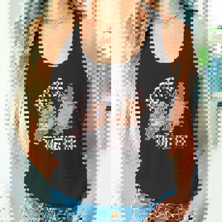 Better Together バレンタインデー カモノハシ カップル ラブ ハッピー タンクトップ