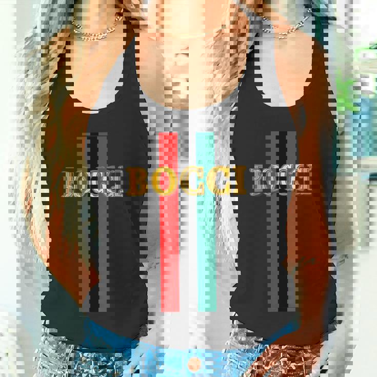 Bocci ぼっち《フェイクゴールド ロゴ》緑 赤 ライン【変なデザイン屋さん】陰キャ オタク ブランド パロディ 面白 タンクトップ