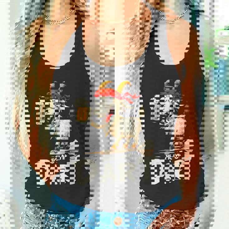 Bock Auf Dart ヤギとビールジョッキ 面白いダーツプレーヤー タンクトップ