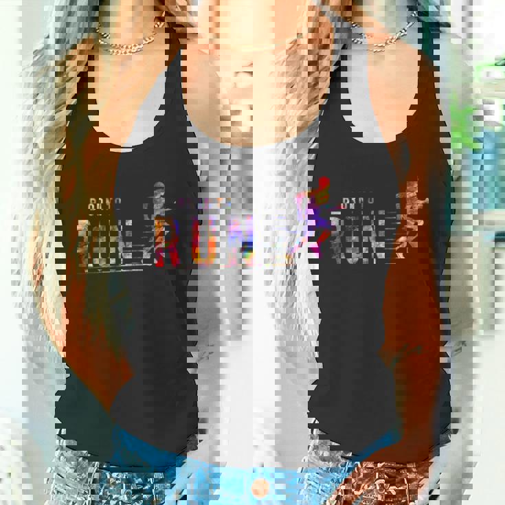 Born To Run マラソンランナー スポーツ カラフルtシャツ タンクトップ