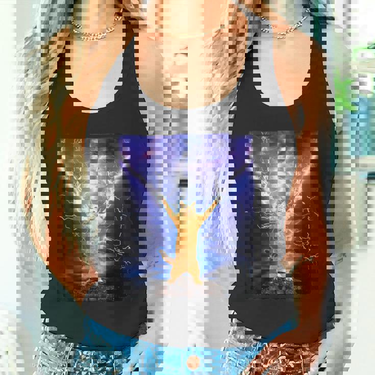 Cat Merch おかしな猫 稲妻 サンダーボルト オン マウンテン タンクトップ