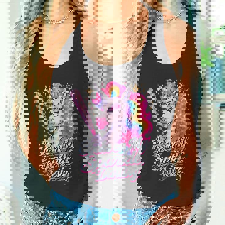 Choke On My Radiance 面白いユニコーンレインボーアティチュード タンクトップ