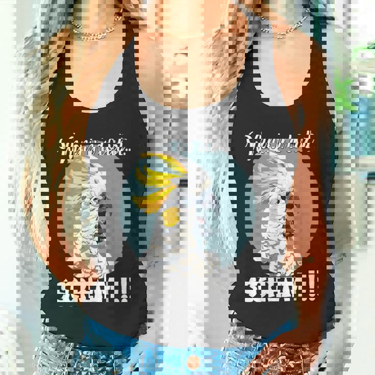 Cockatoo Meme T、面白い叫び声を上げているキバタン タンクトップ