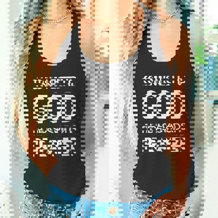 Connected To God The Password Is Prayer インスピレーションデザイン タンクトップ