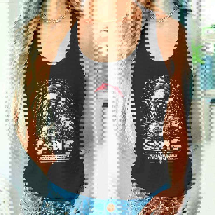 Cosmic Christmas Adventure ヴィンテージ宇宙飛行士サンタスペース タンクトップ