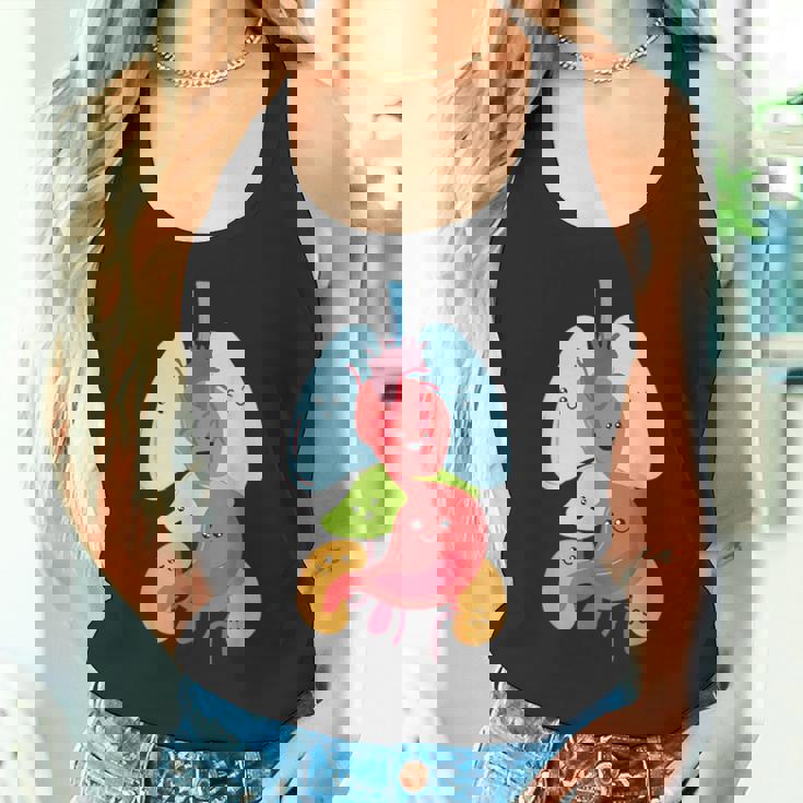 Cute Anatomy Internal Organs Body タンクトップ