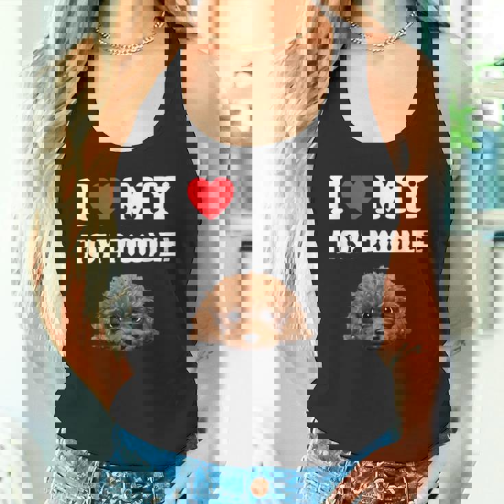 Cute I Love My Toy プードル 犬の飼い主 タンクトップ