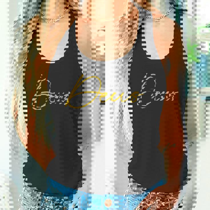 Deus ラテンデザインレタリング タンクトップ